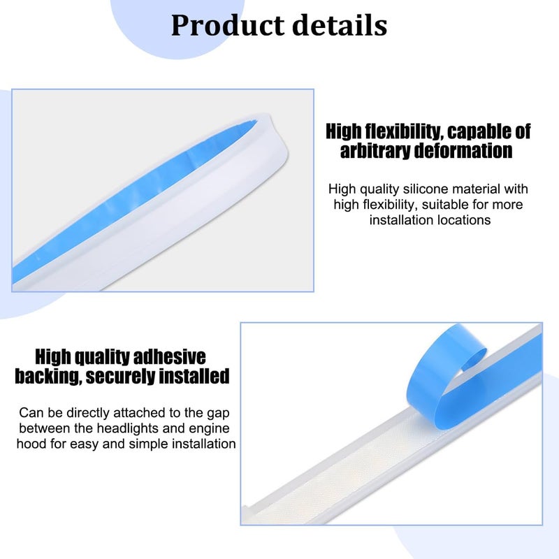 Sandfren 2PCS Car Headlight LED Strip Light, 24" Flexible Dual Color Turn Signal Light Strip with Dynamic Streamer Effect, Waterproof Automotive Daytime Running Lamp, Universal Fit (Ice Blue/Yellow) - Image 3